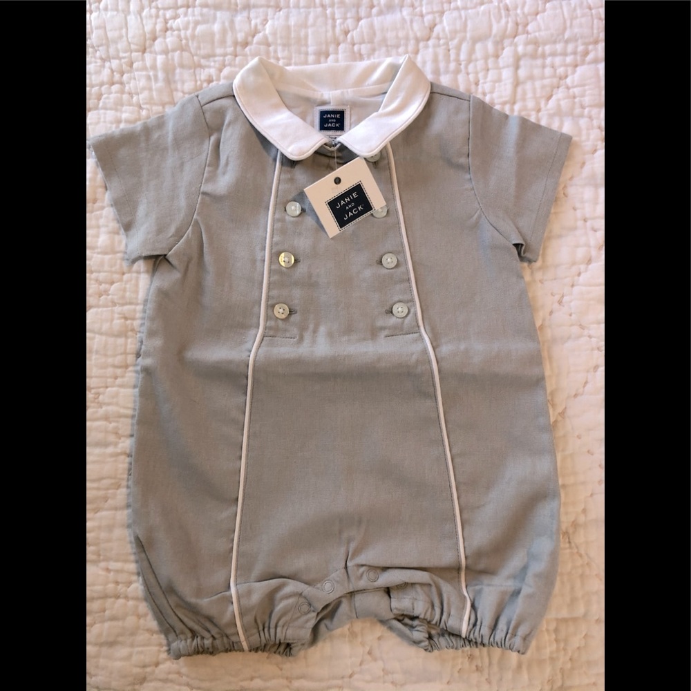 Janie and Jack Linen Collared -1pc (6-12mo)